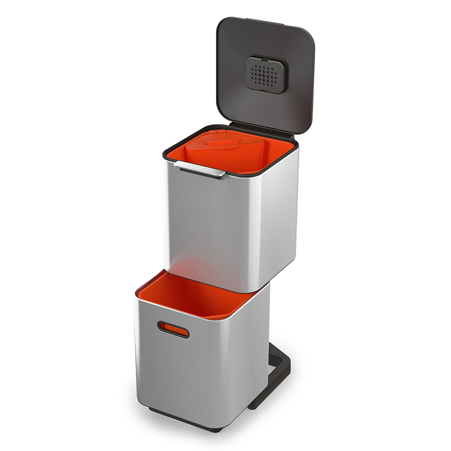 

Joseph Joseph Titan Totem Контейнер для мусора с двумя баками Totem Compact 40 л нержавеющая сталь, Серебристый