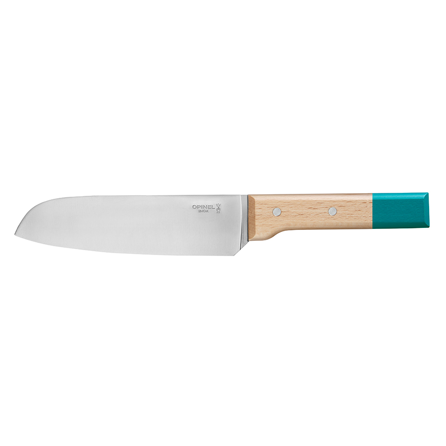 

Opinel Нож кухонный parallele Сантоку серо-голубой 17 см