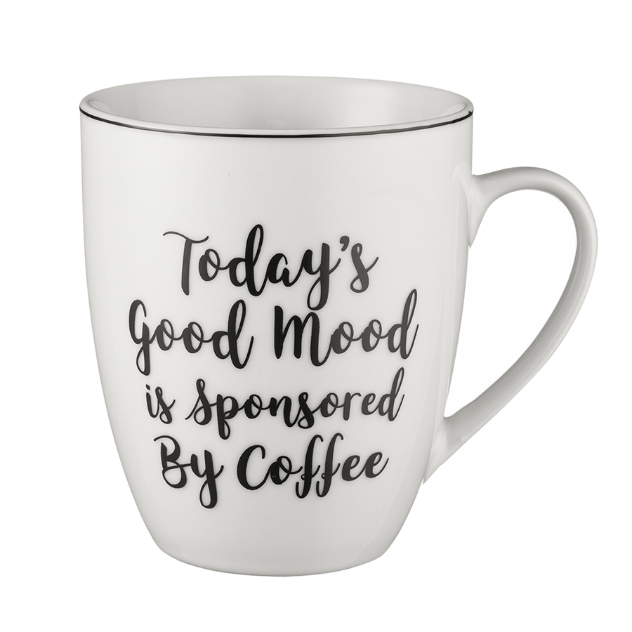 

Price&Kensington Кружка carnaby script 400 мл good mood, Белый/черный