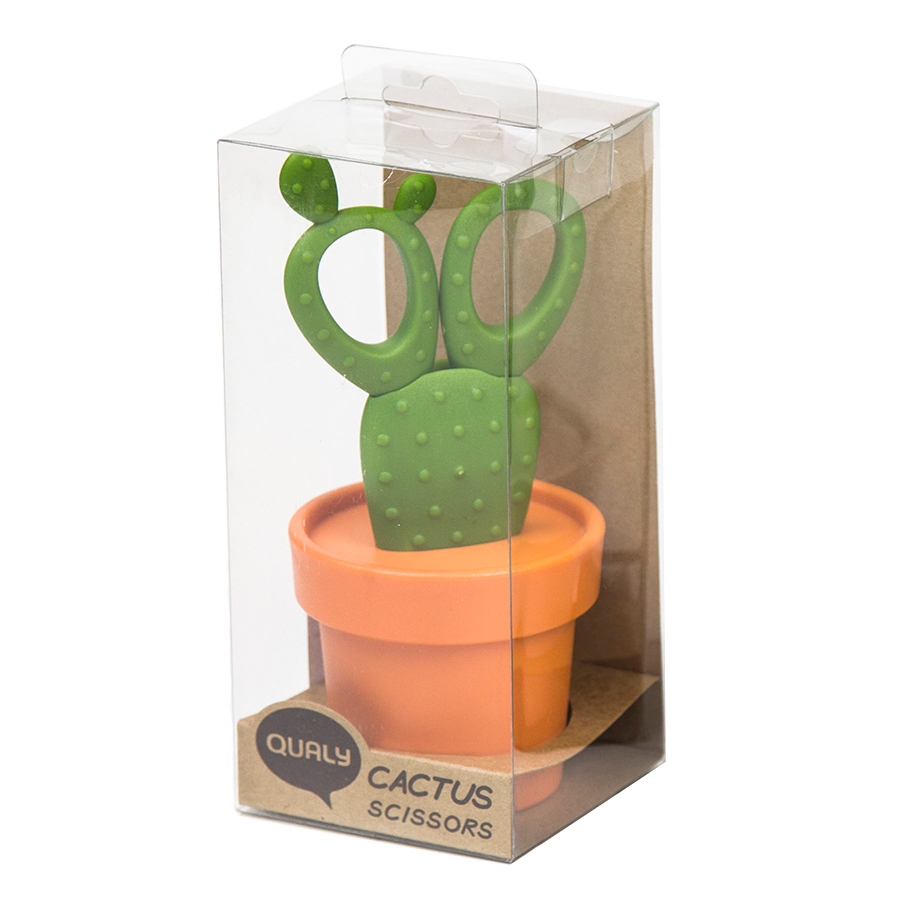 

Qualy Ножницы cactus с держателем, оранжевые с зеленым, Оранжевый
