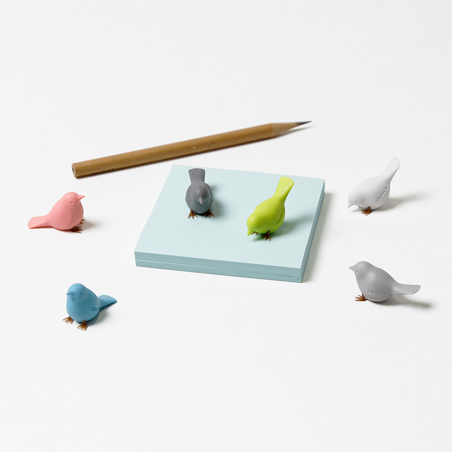 

Qualy Магниты на холодильник mini sparrow, 6 шт., Мультиколор
