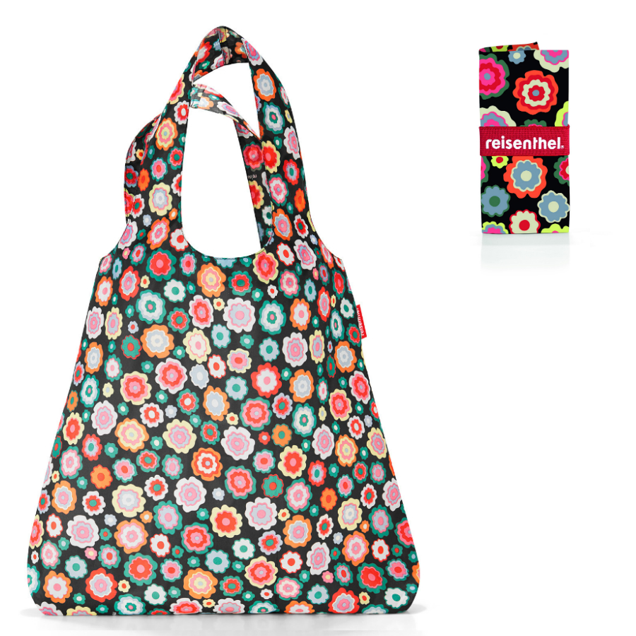 

Reisenthel Сумка складная Mini maxi shopper happy flowers, Черный