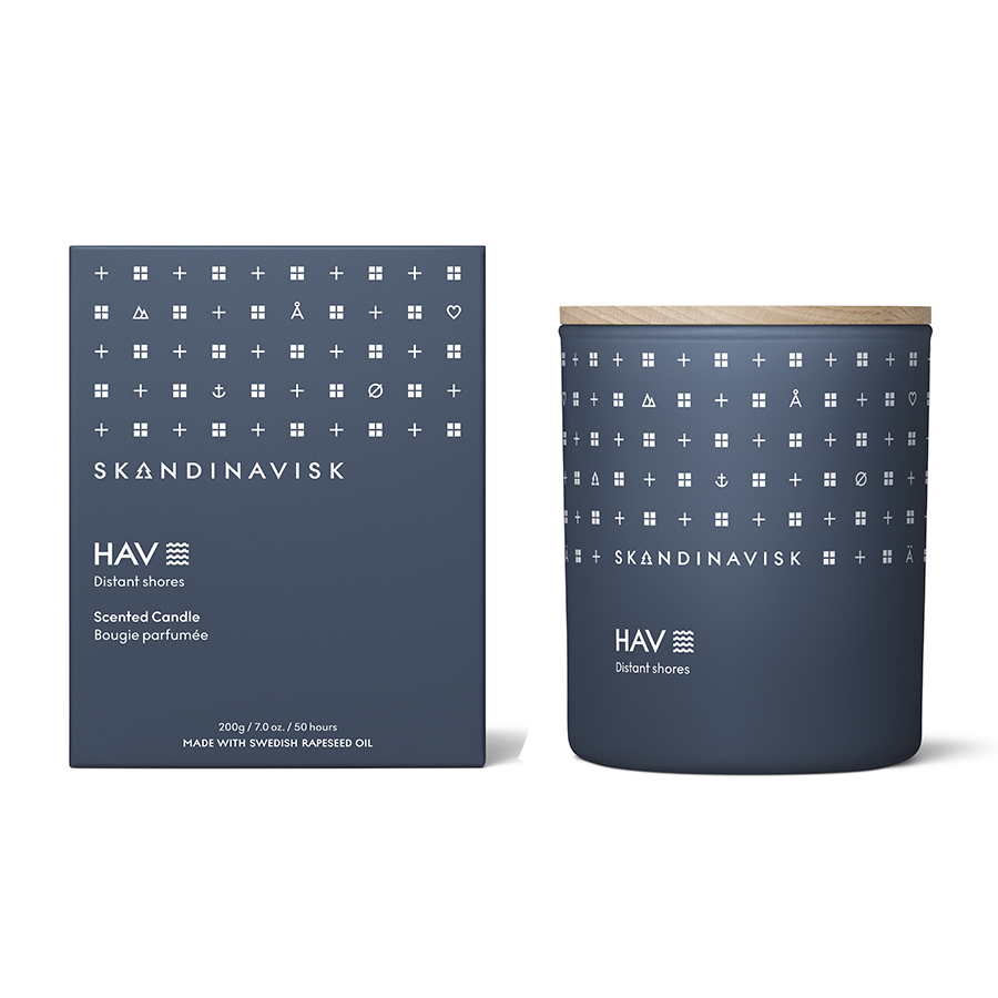 

S K A N D I N A V I S K Свеча ароматическая hav с крышкой, 200 г (новая), Синий