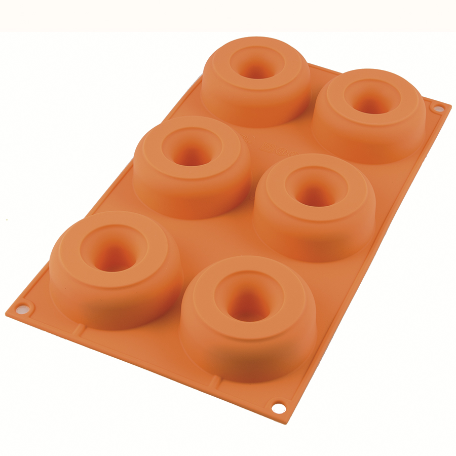 

Silikomart Форма для приготовления пончиков donuts 18 х 33 см силиконовая, Оранжевый