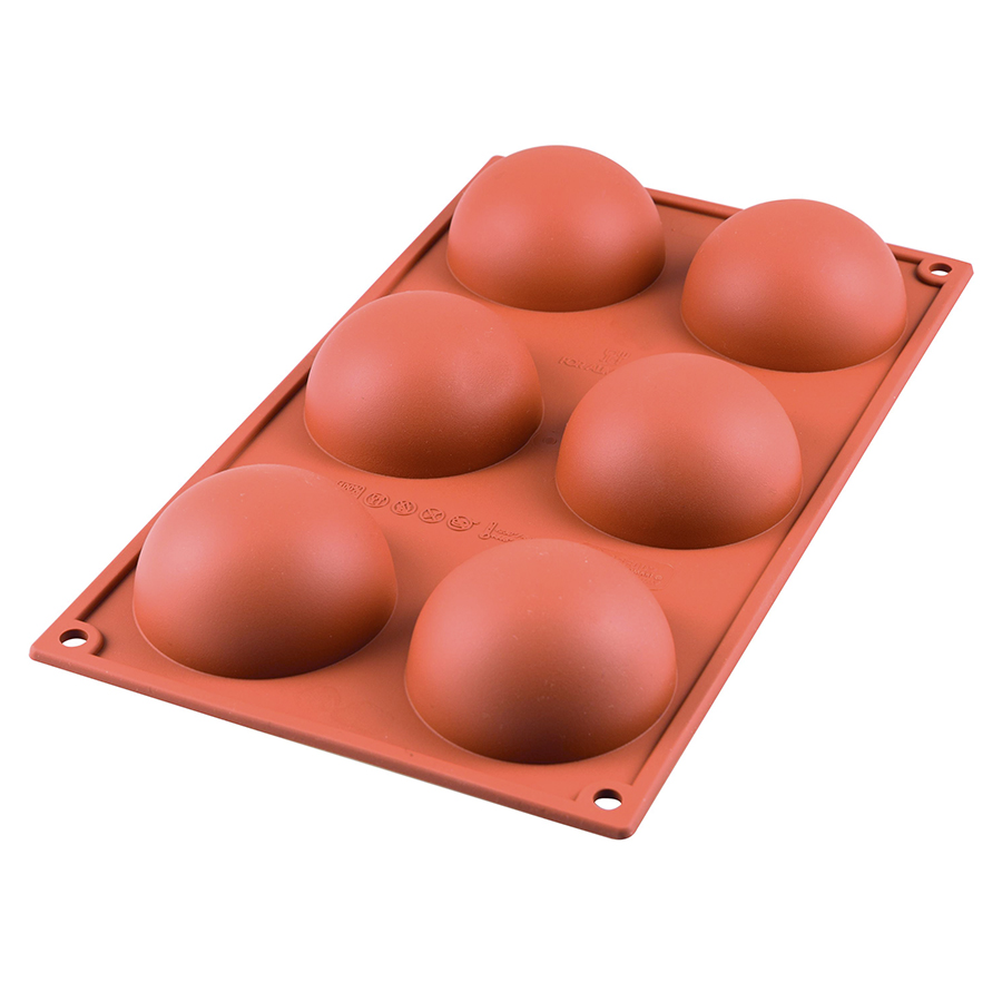 

Silikomart Форма для приготовления пирожных half sphere 18,5 х 33,5 см силиконовая, Красный