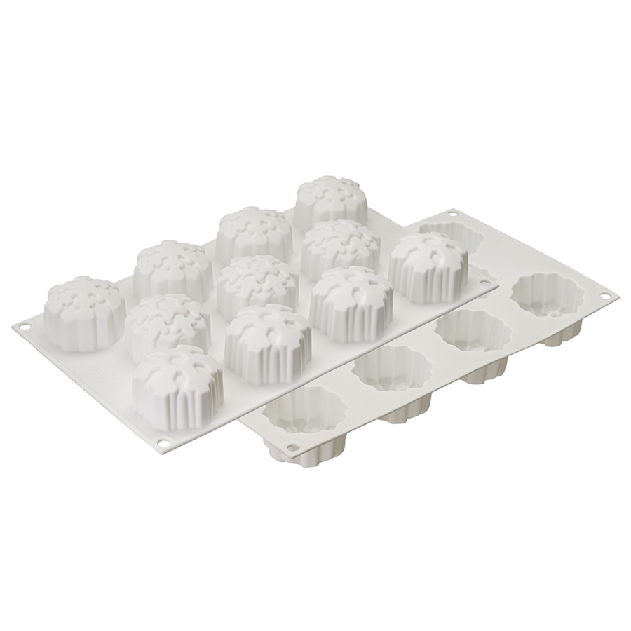 

Silikomart Форма для приготовления пирожных и конфет snowflakes 30,5 х 18 см, Белый